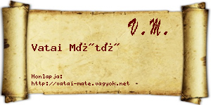Vatai Máté névjegykártya