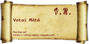 Vatai Máté névjegykártya